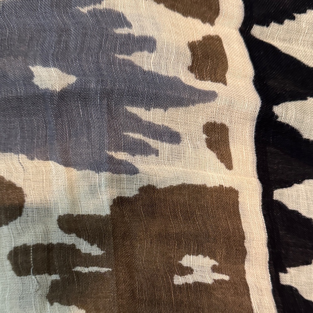 Theodora & Callum Brown and Gray Patterned Scarf - Picture 4 of 5